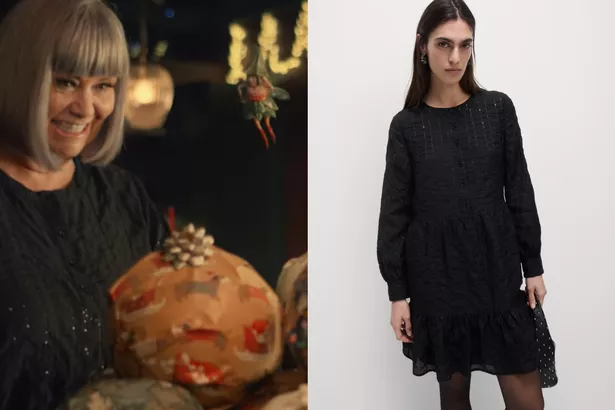 玛莎百货（Marks and Spencer）的顾客可以用40英镑以下的价格模仿道恩·弗兰奇（Dawn French）的节日装扮，买一条亮片裙